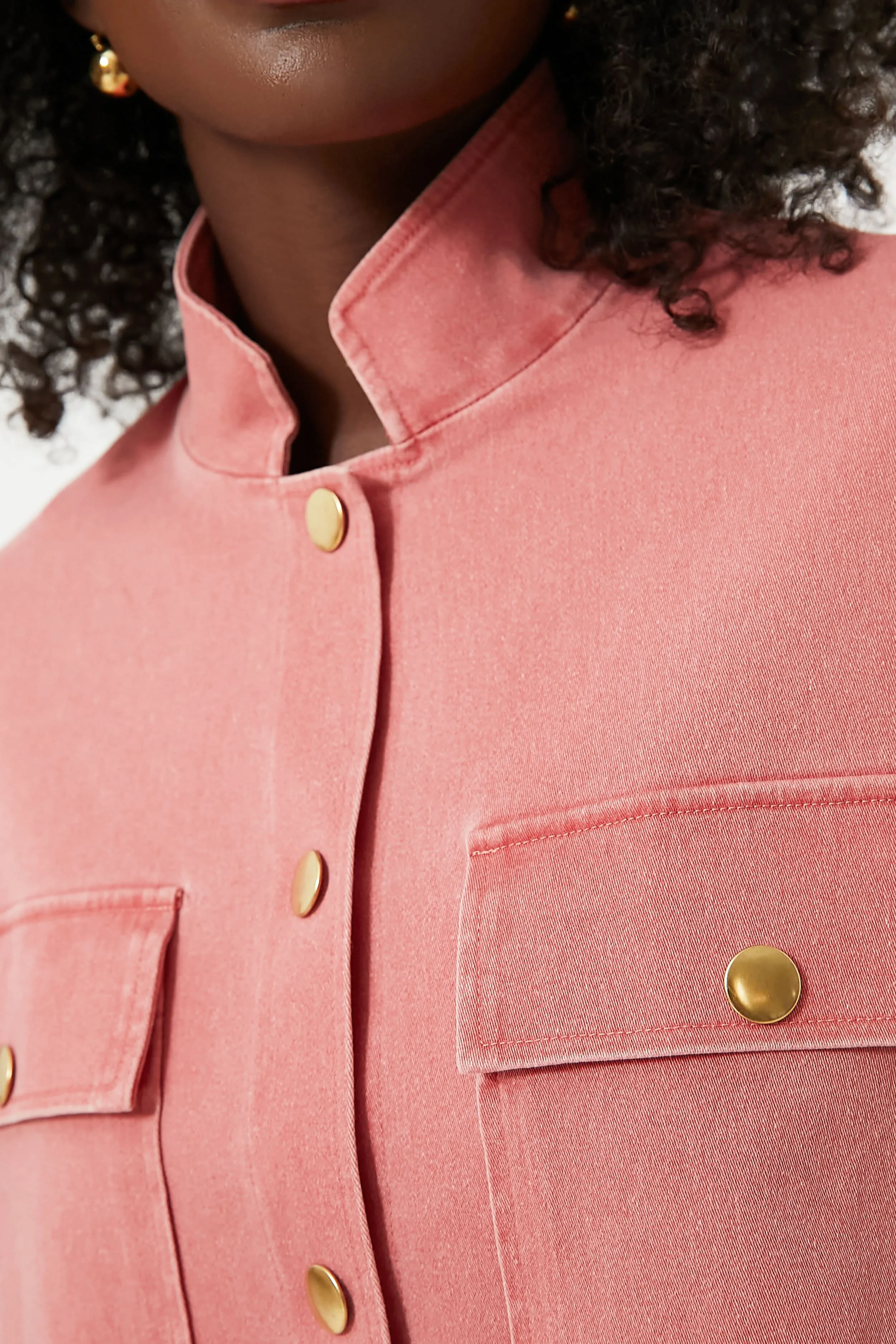 Nantucket Red Stretch Twill Marant Shirt Jacket