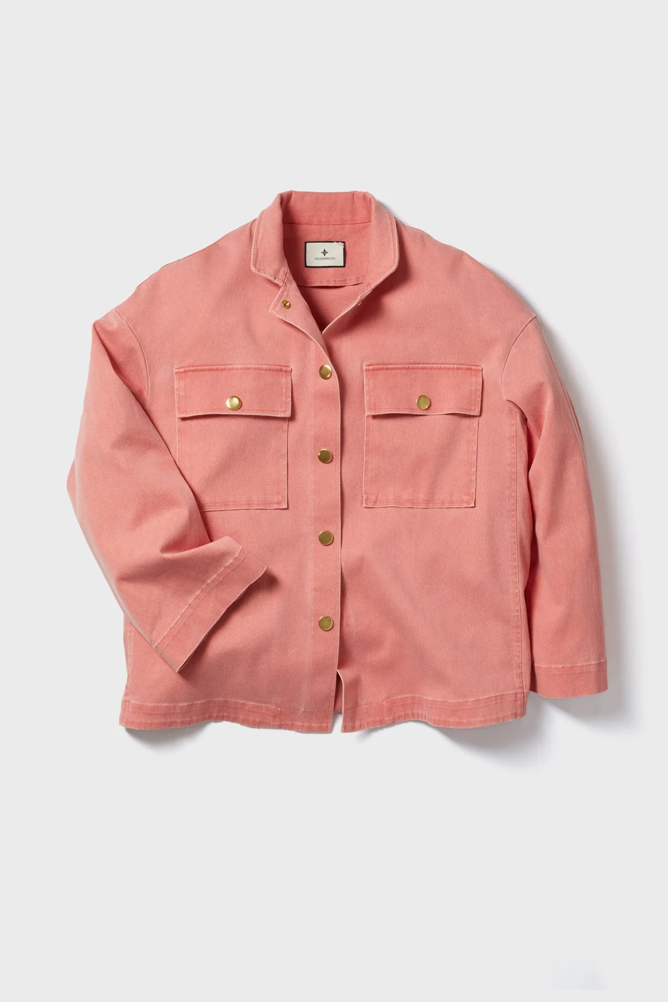 Nantucket Red Stretch Twill Marant Shirt Jacket