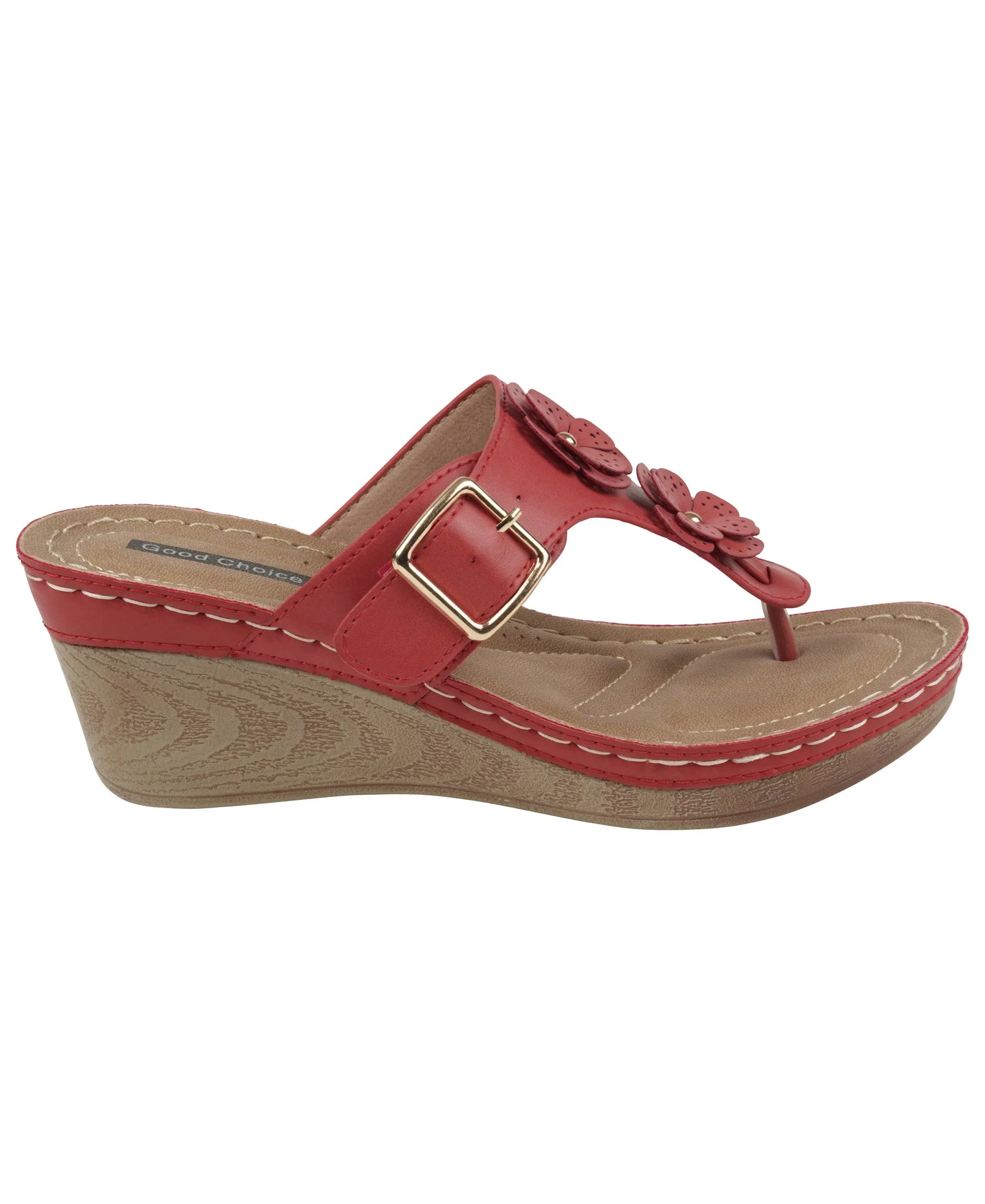 Narbone Coral Wedge Sandals