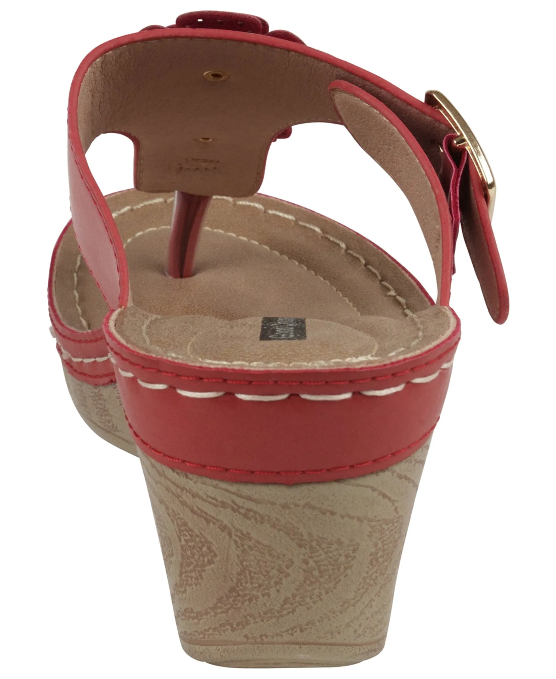 Narbone Coral Wedge Sandals