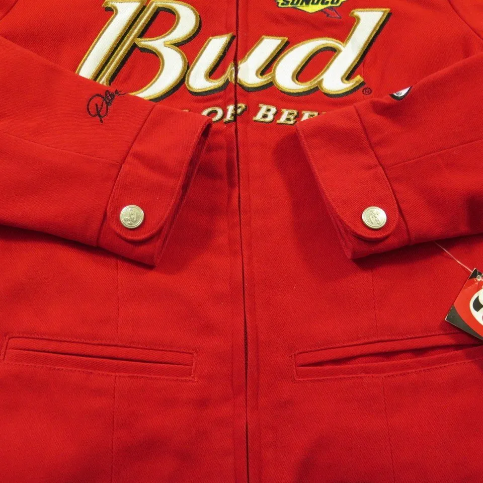 NASCAR Racing Jacket Womens S Embroidered Budweiser Chase Authentics Red