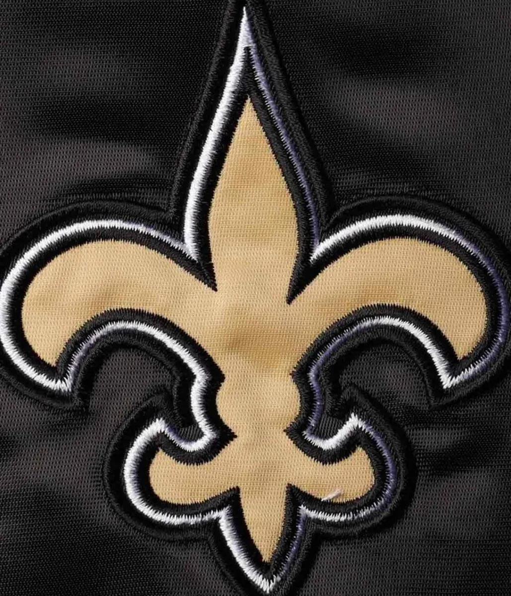 New Orleans Saints Leader Black and Gold Full-Snap Satin Jacket