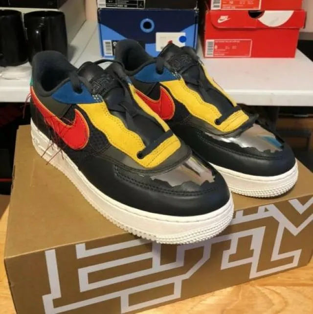 Nike air force 1 low bhm smoke grey/track red men's 9