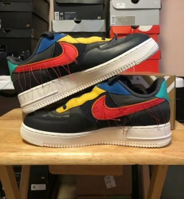 Nike air force 1 low bhm smoke grey/track red men's 9