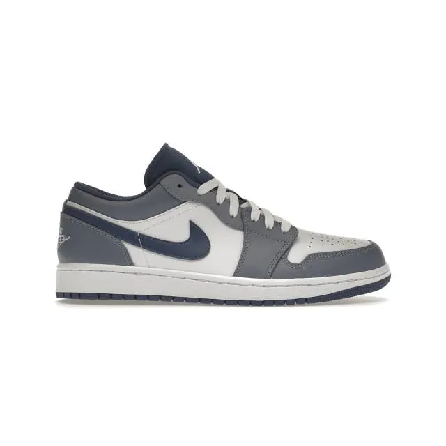 Nike air jordan 1 low (ashen slate/ mystic navy/ white) men us 8-13 553558-414