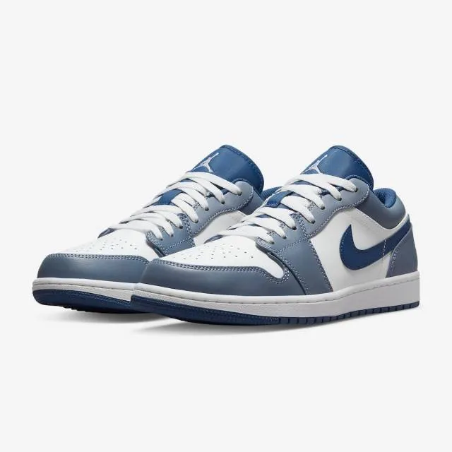 Nike air jordan 1 low (ashen slate/ mystic navy/ white) men us 8-13 553558-414