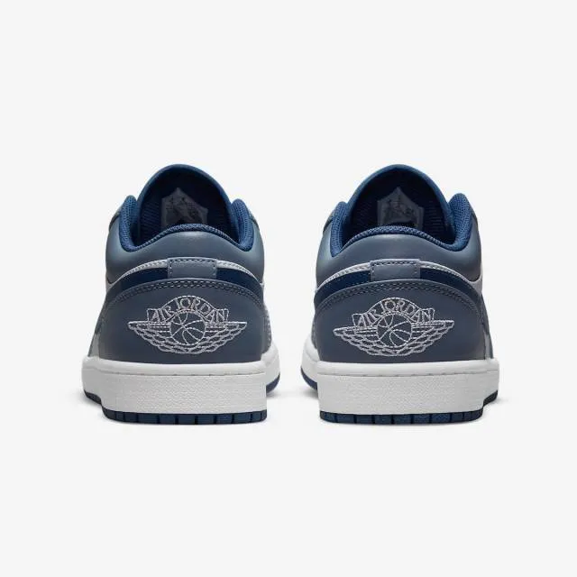 Nike air jordan 1 low (ashen slate/ mystic navy/ white) men us 8-13 553558-414