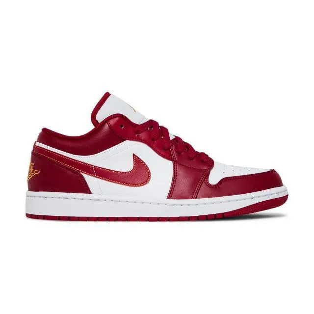 Nike air jordan 1 low (cardinal red/ noble red/ white/ university gold) men us 8-13 553558-607