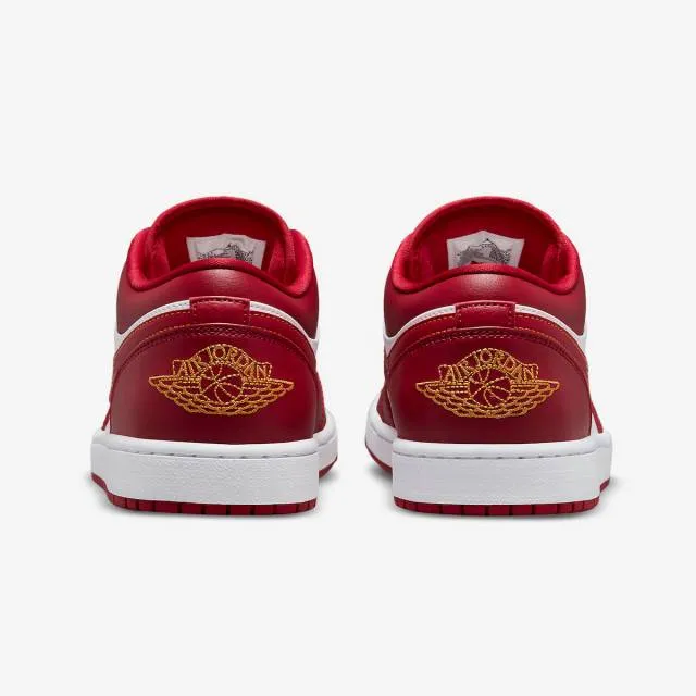 Nike air jordan 1 low (cardinal red/ noble red/ white/ university gold) men us 8-13 553558-607