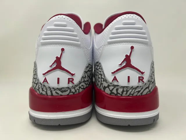 Nike air jordan retro iii 3 cardinal red 2022 white - men's size 9.5 ct8532-126