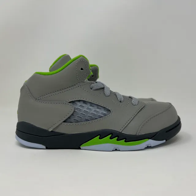 Nike air jordan retro v 5 td green bean 2022 grey toddler size 10c dq3736-003