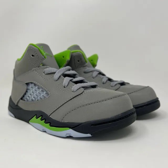 Nike air jordan retro v 5 td green bean 2022 grey toddler size 10c dq3736-003