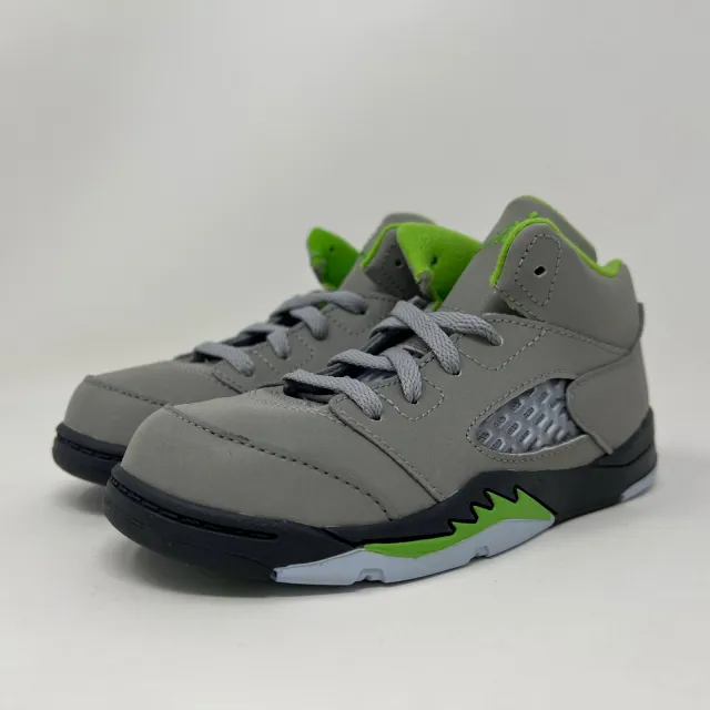 Nike air jordan retro v 5 td green bean 2022 grey toddler size 10c dq3736-003