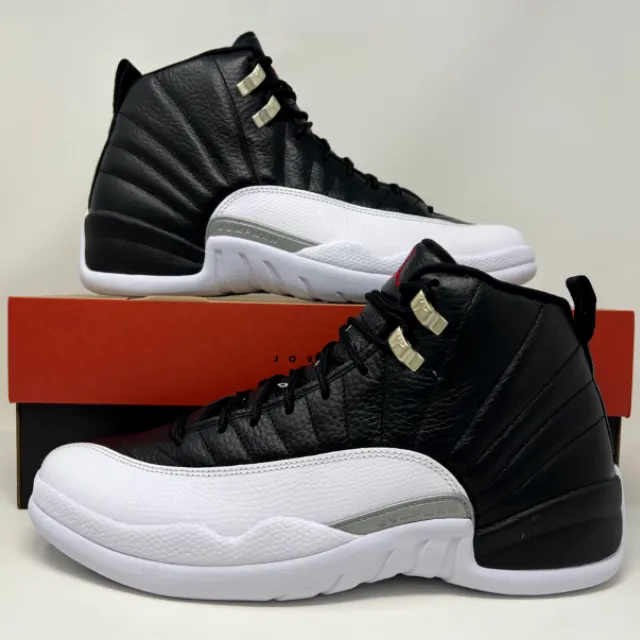 Nike air jordan retro xii 12 playoffs 2022 black white men's size 12 ct8013-006