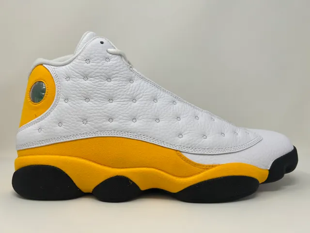 Nike air jordan retro xiii 13 del sol 2022 white yellow men's size 13 414571-167