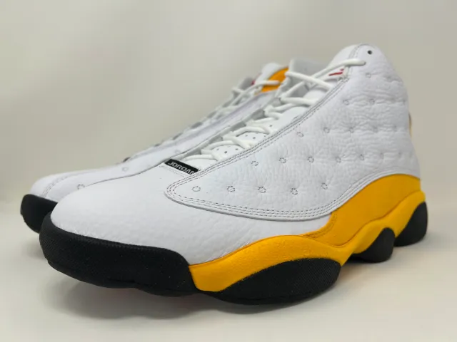 Nike air jordan retro xiii 13 del sol 2022 white yellow men's size 13 414571-167