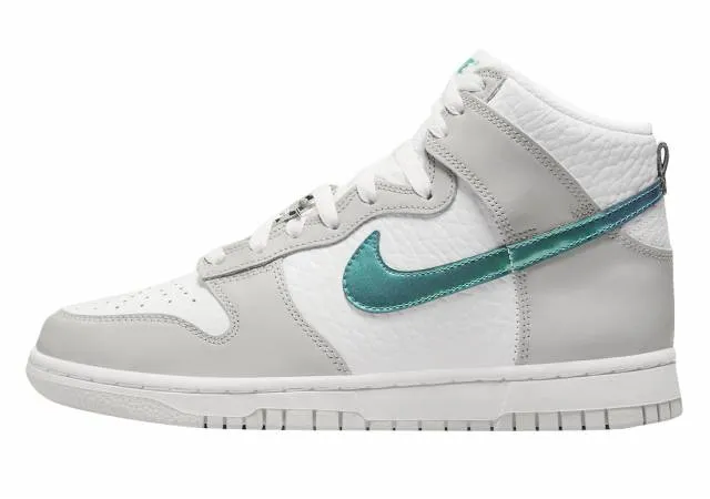 NIKE DUNK HIGH FLS White Light Grey Teal Metallic 2022