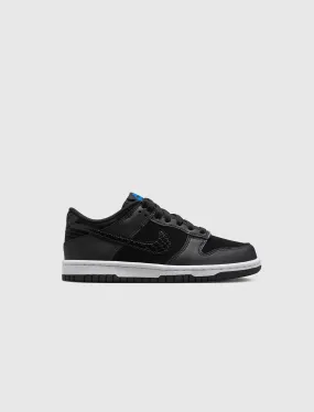 NIKE DUNK LOW BLACK CROC SWOOSH GS   BLACK