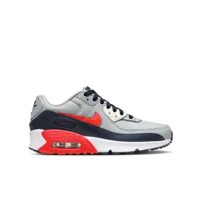 Nike - Unisex - GS Air Max 90 LTR - Smoke Grey/Bright Crimson