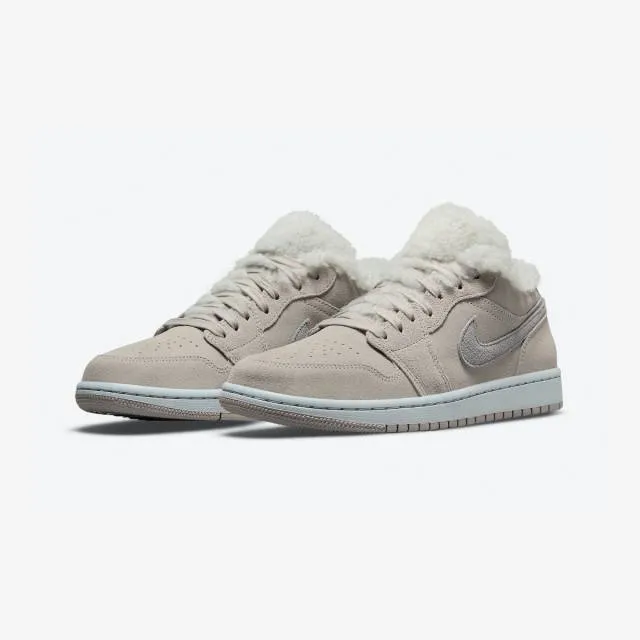 Nike women's air jordan 1 low se (sherpa fleece/ college grey/ pa