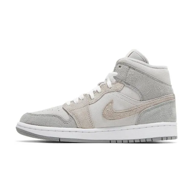 Nike women's air jordan 1 mid se (particle grey/ college grey/ neutral grey/ tan brown/ white) sizes