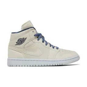 Nike women's air jordan 1 mid se (sanddrift/ midnight navy/ white