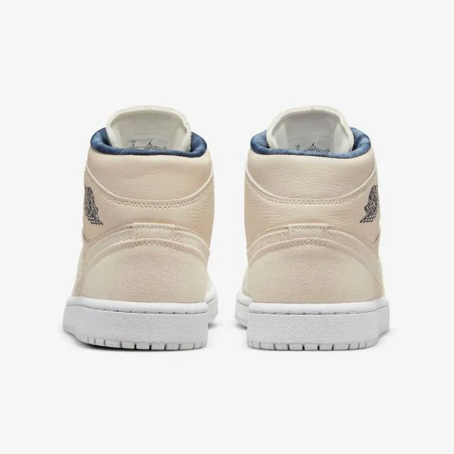 Nike women's air jordan 1 mid se (sanddrift/ midnight navy/ white