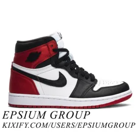 Nike women's air jordan 1 retro high (satin black toe/ black/ white/ varsity red) sizes 5-12 cd0461-