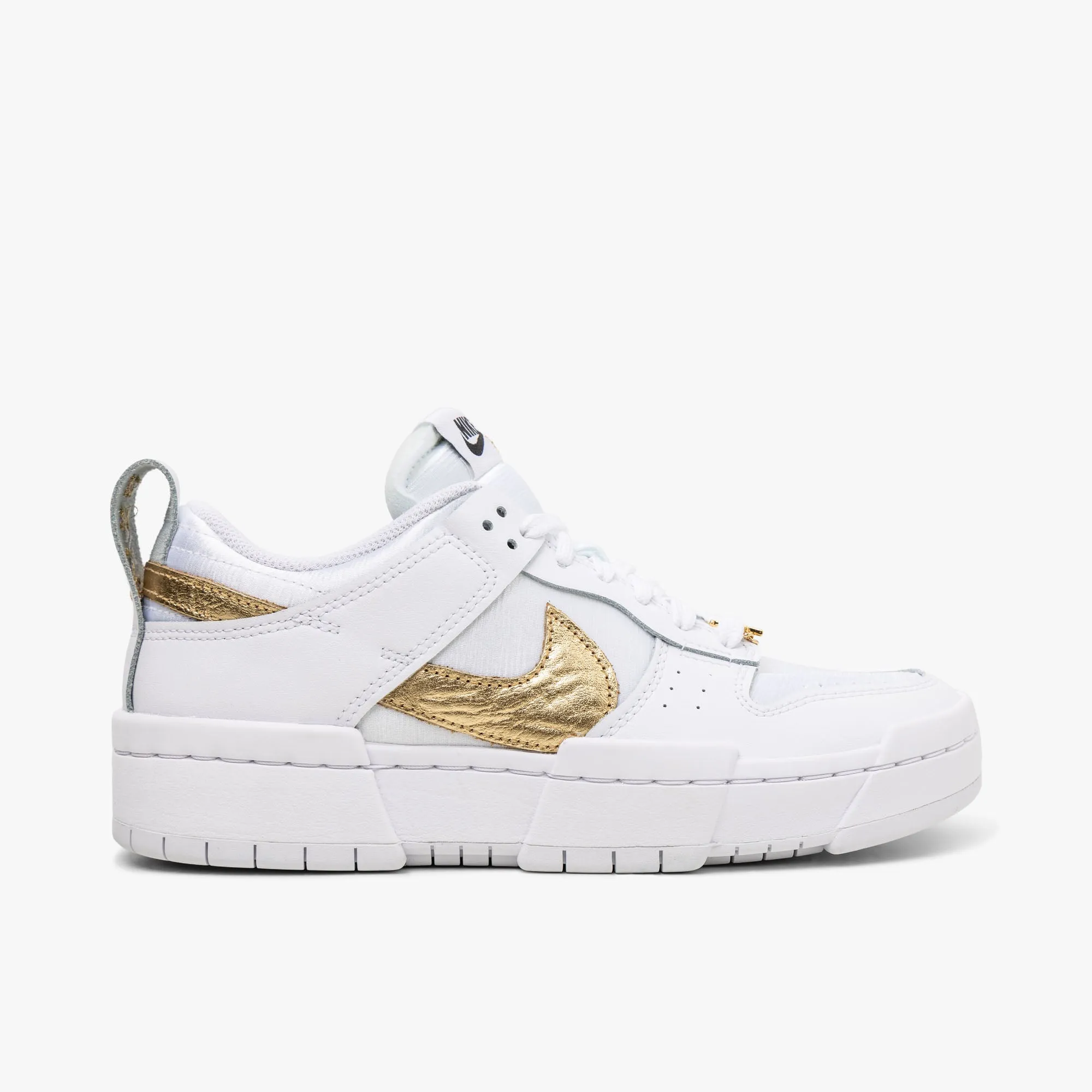 Nike Women's Dunk Low Disrupt / White / White - Metallic Gold