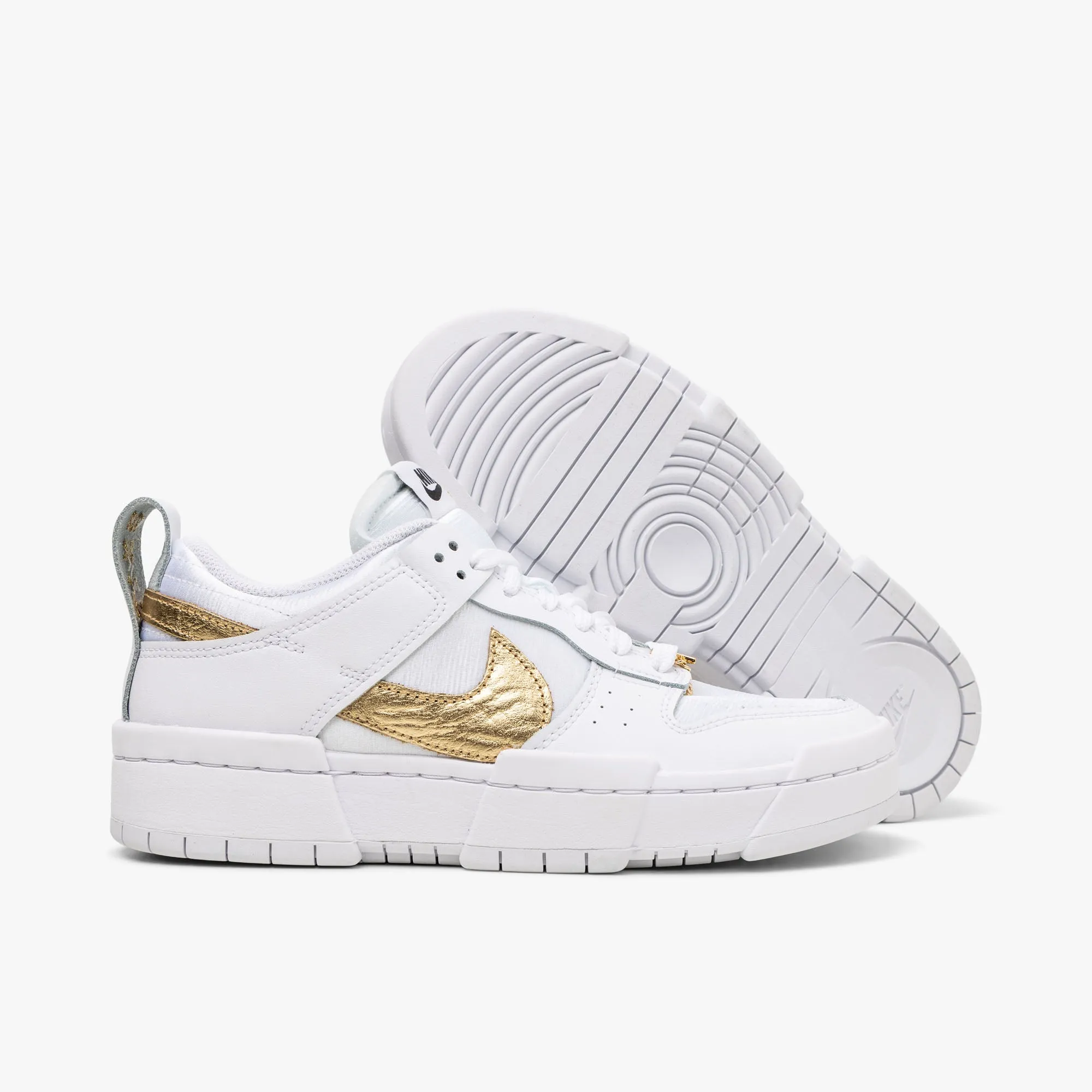 Nike Women's Dunk Low Disrupt / White / White - Metallic Gold