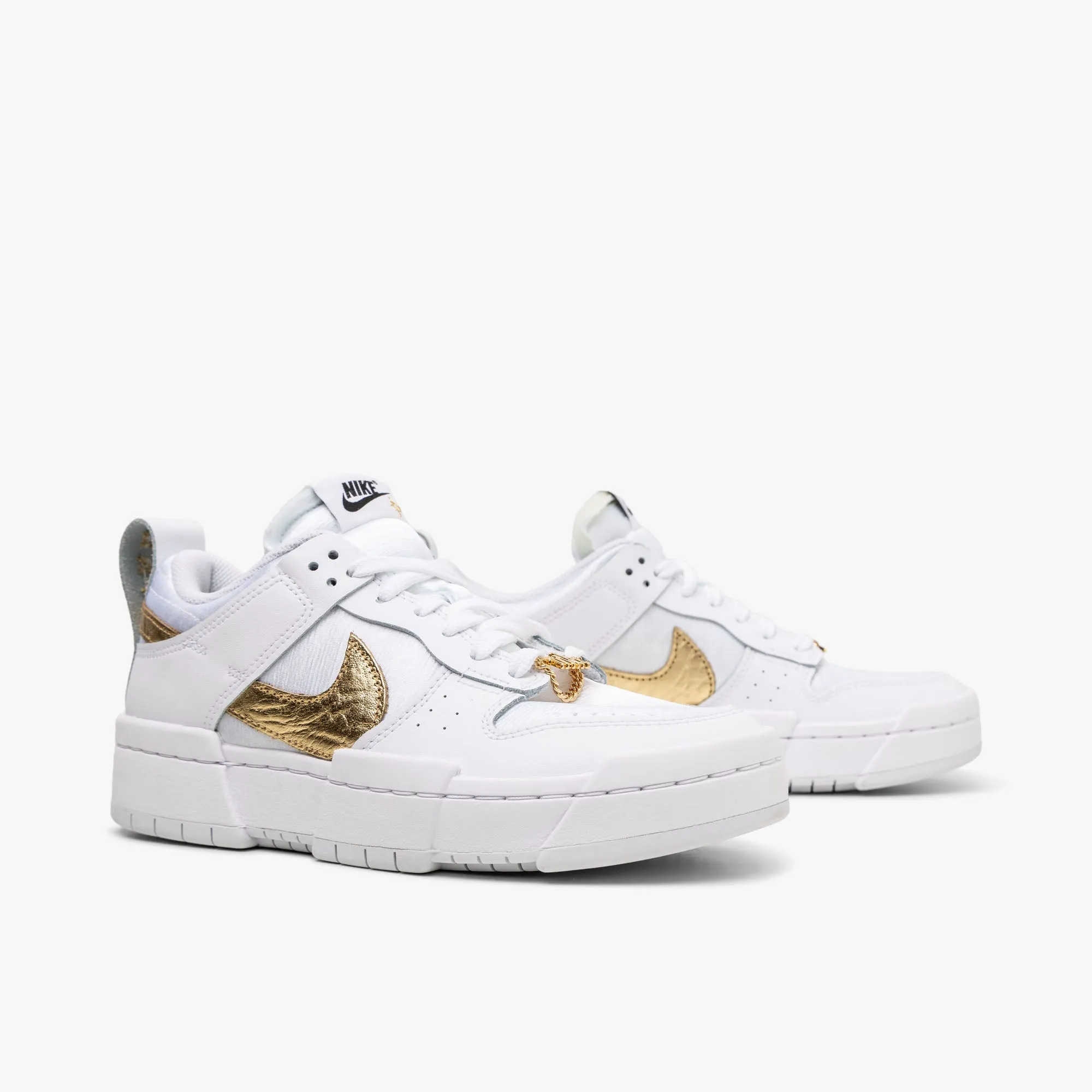 Nike Women's Dunk Low Disrupt / White / White - Metallic Gold