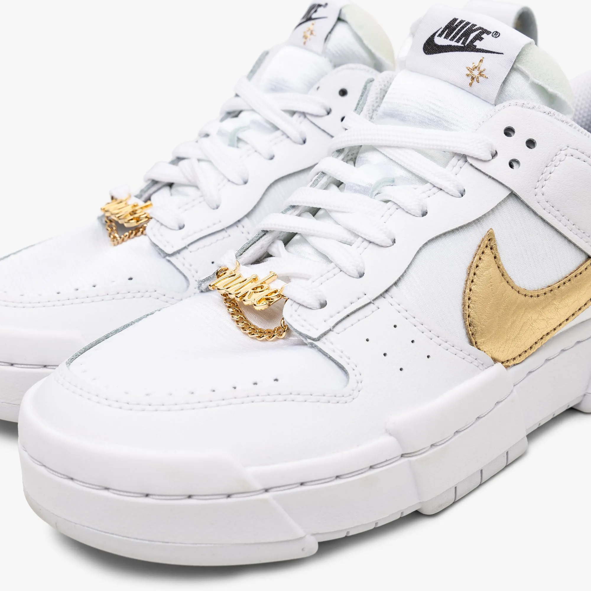 Nike Women's Dunk Low Disrupt / White / White - Metallic Gold