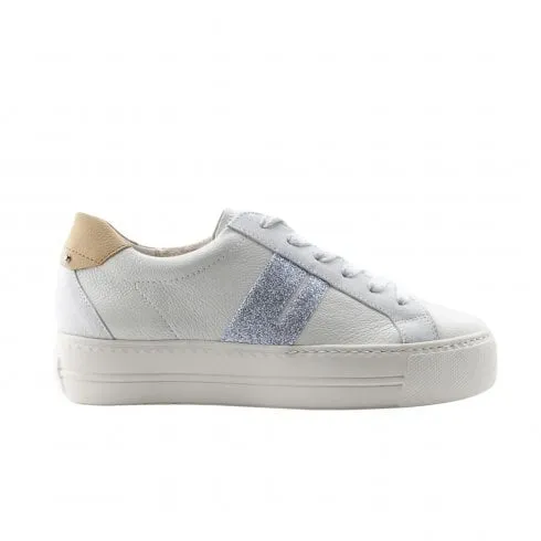 Paul Green 5330-01 | Ivory/Ice Suede/Leather | Womens Platform Casual Trainers