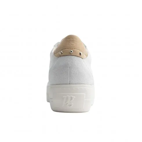 Paul Green 5330-01 | Ivory/Ice Suede/Leather | Womens Platform Casual Trainers