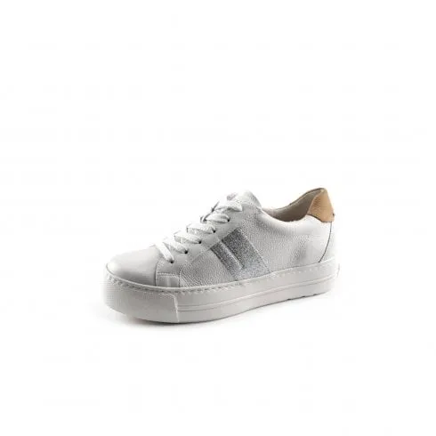 Paul Green 5330-01 | Ivory/Ice Suede/Leather | Womens Platform Casual Trainers