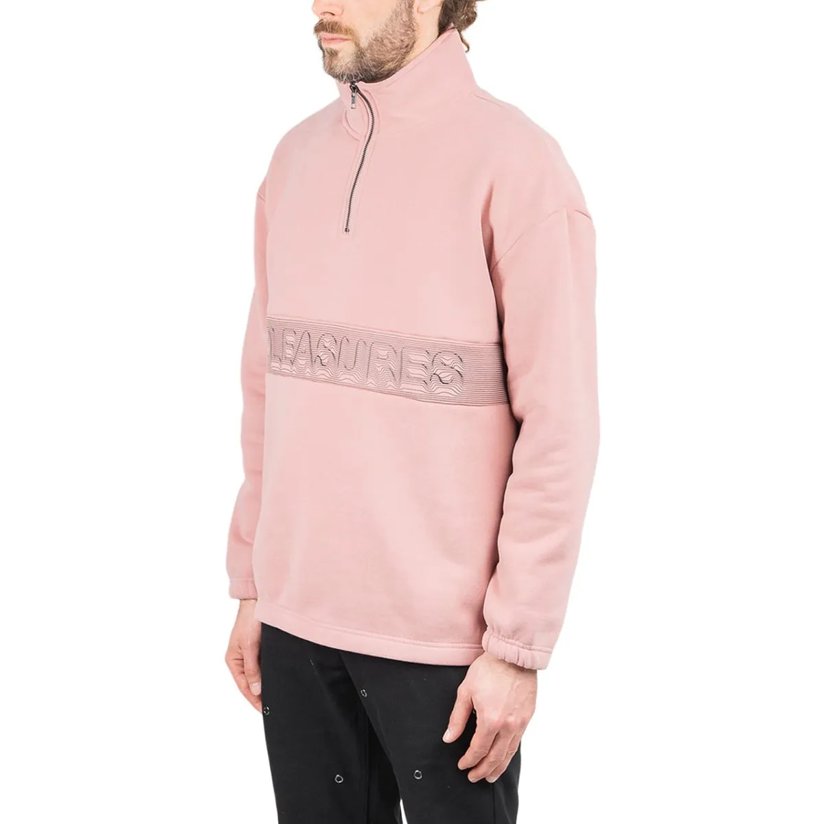 Pleasures Decline Quarter Zip Pullover (Pink)