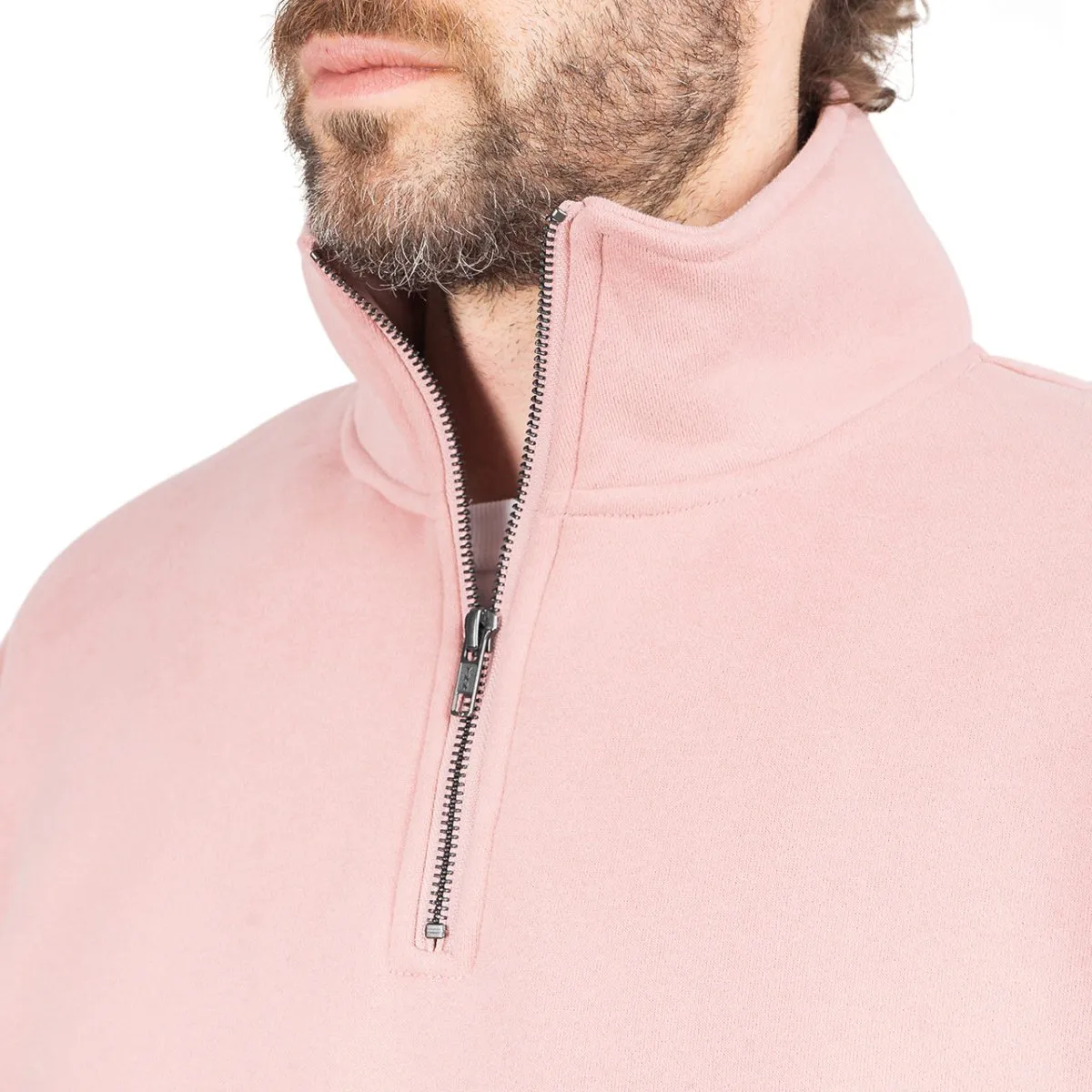 Pleasures Decline Quarter Zip Pullover (Pink)