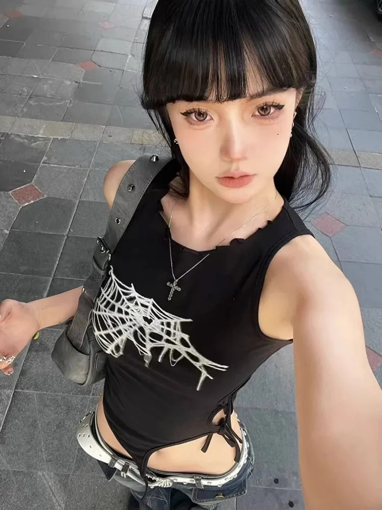 Punk Sleeveless Crop Top