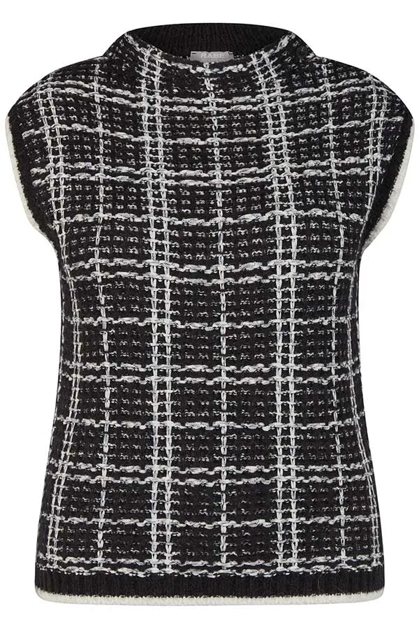 Rabe & LecomteCHECKERED WEAVE SLEEVELESS PULLOVER