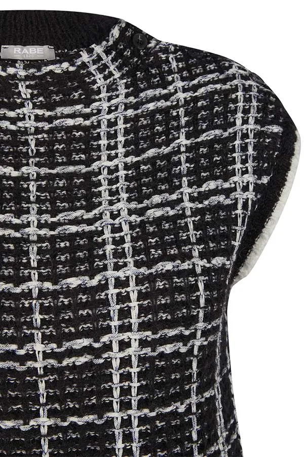 Rabe & LecomteCHECKERED WEAVE SLEEVELESS PULLOVER