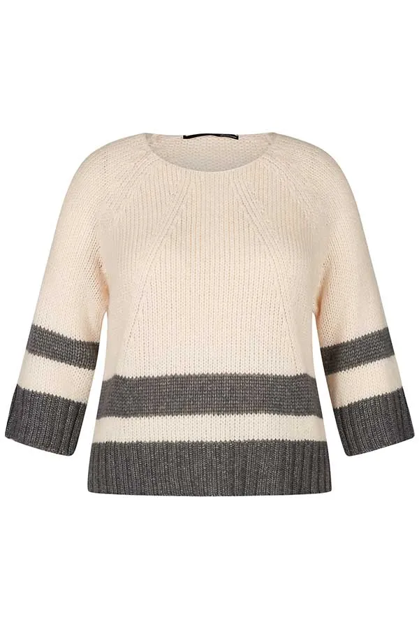 Rabe & LecomteGREY IVORY STRIPED PULLOVER