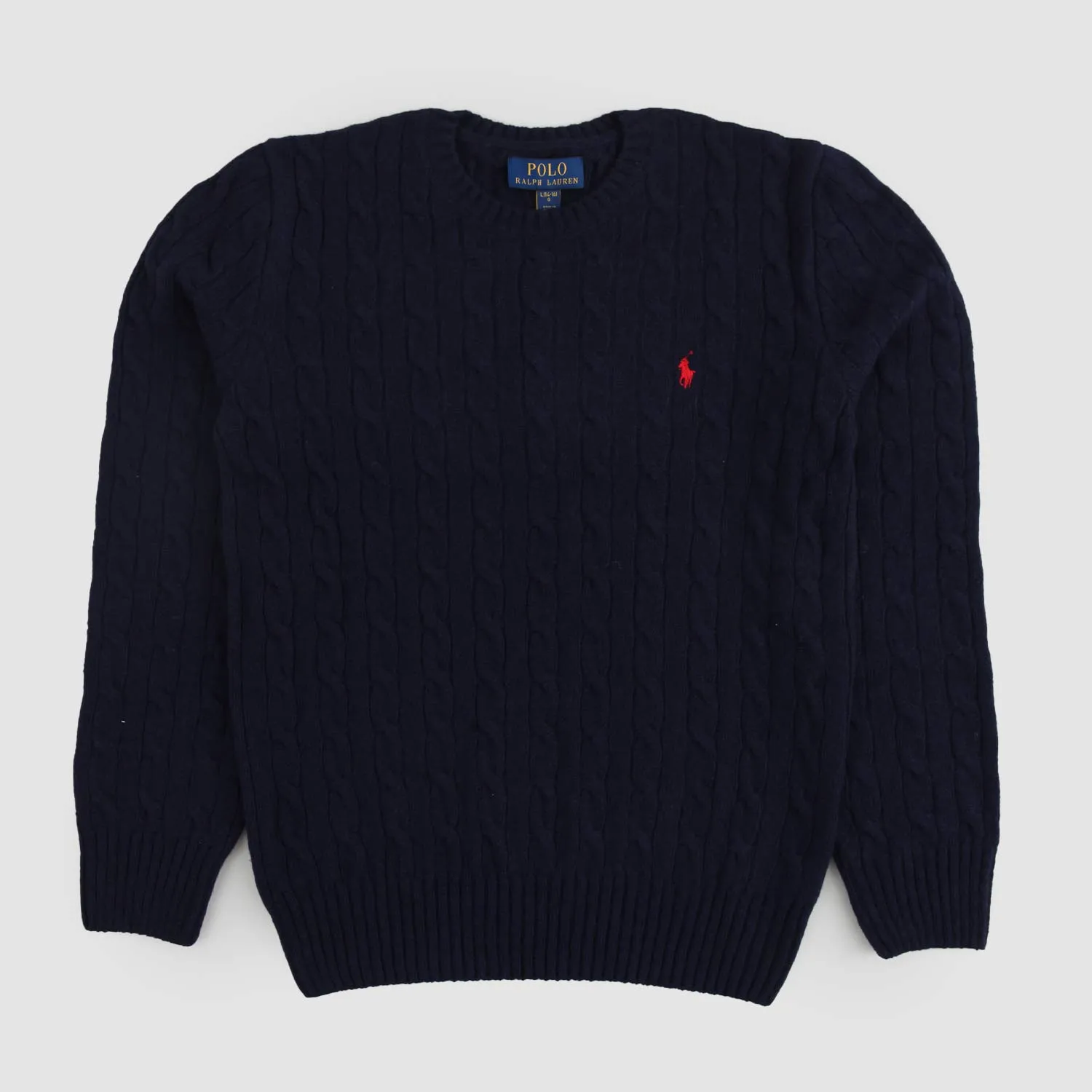 Ralph Lauren Navy Blue Wool Braided No-Gender Pullover