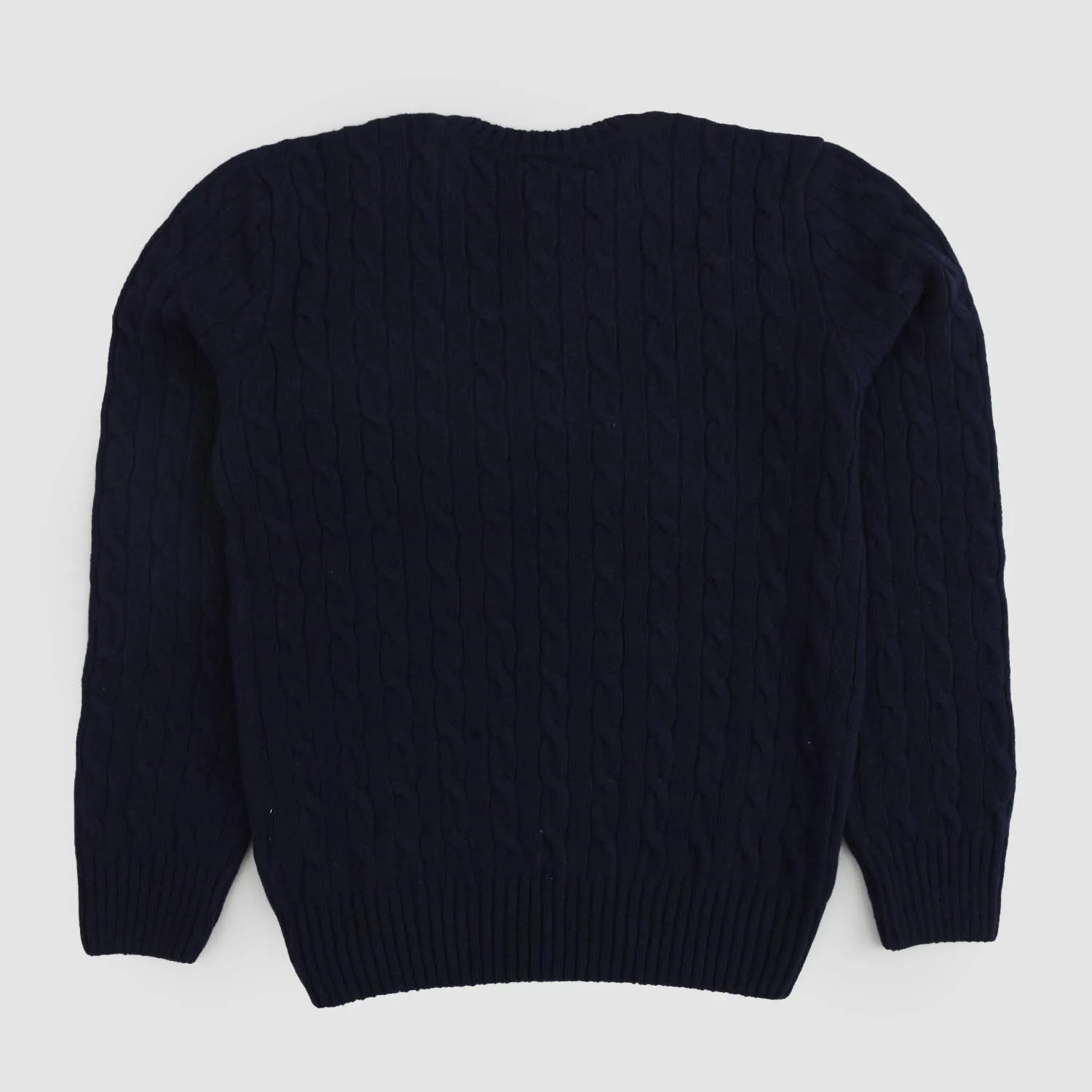 Ralph Lauren Navy Blue Wool Braided No-Gender Pullover