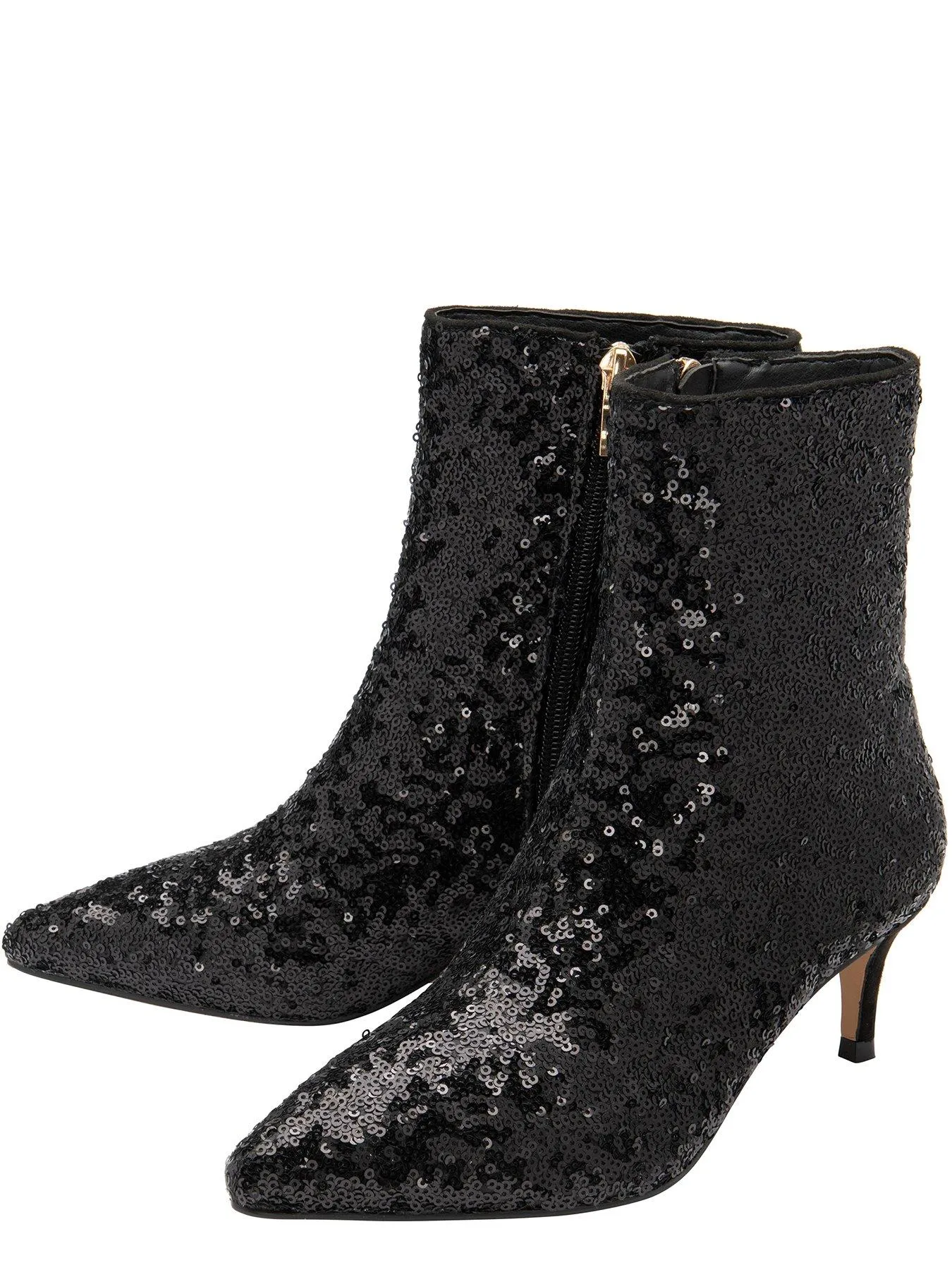 Ravel Currans Black Sequin Heeled Ankle Boot