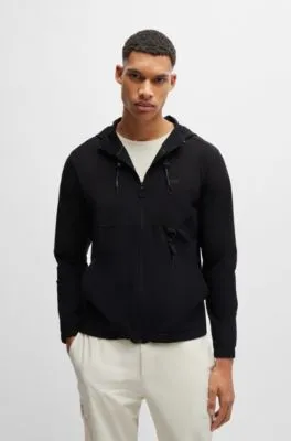 Regular-fit zip-up hoodie with quick-dry performance