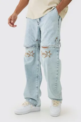 Relaxed Rigid Western Detachable Leg Jeans