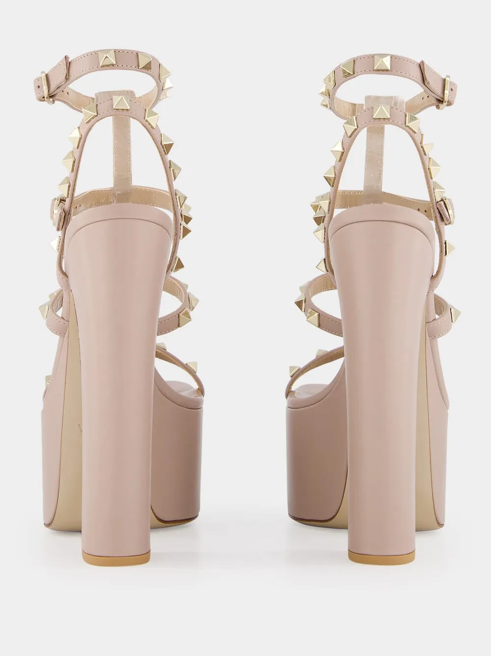 Rockstud Leather Platform Sandals