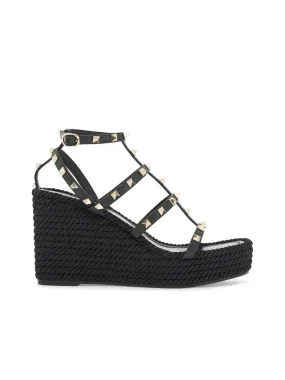 Rockstud Torchon Wedge Sandals