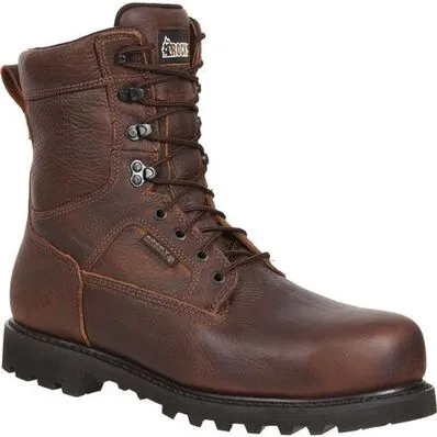 Rocky Men's 8 Exertion Waterproof Steel Toe Work Boot - Brown FQ0006988