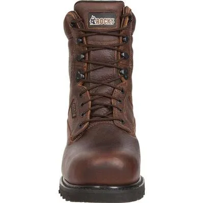 Rocky Men's 8 Exertion Waterproof Steel Toe Work Boot - Brown FQ0006988